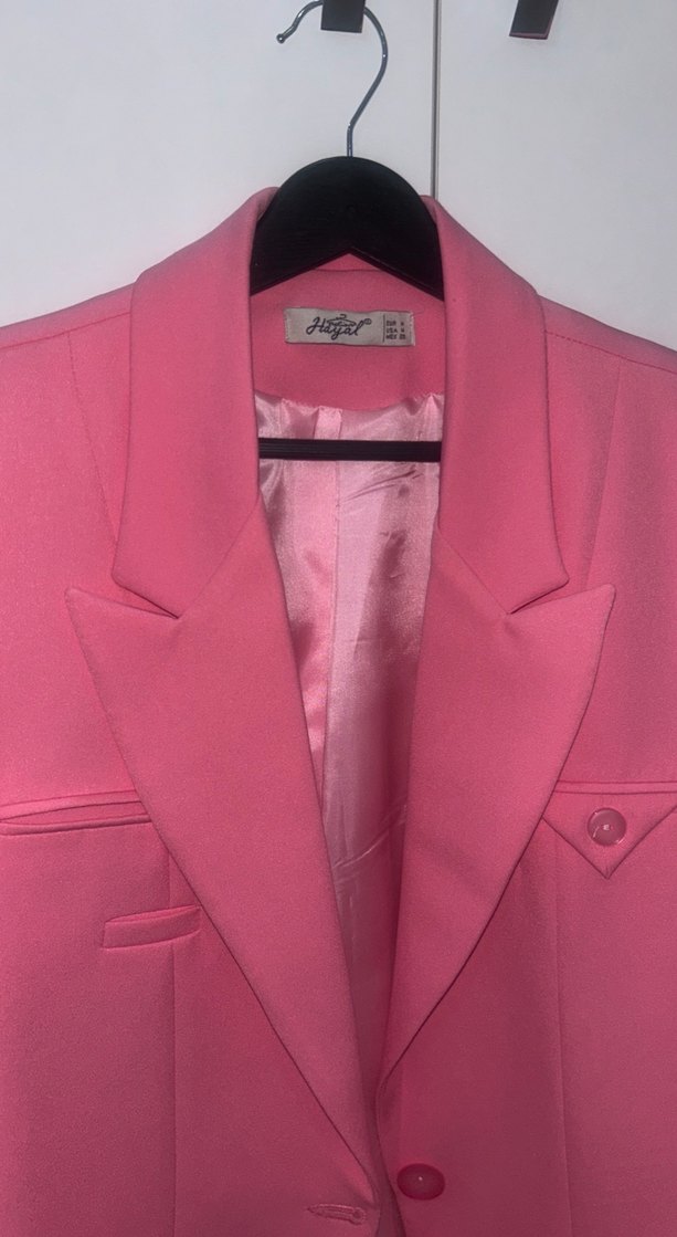 Pembe Düğmeli Kadın Blazer Ceket - Görsel 2