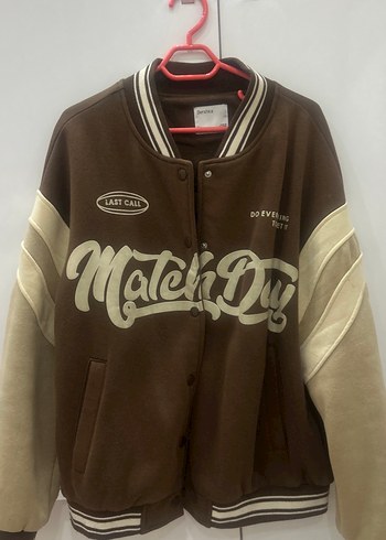 Düğmeli Kahverengi Kadın Bomber Ceket - Görsel 2