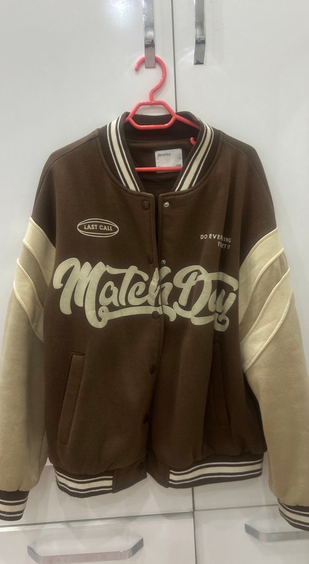 Düğmeli Kahverengi Kadın Bomber Ceket - Görsel 2