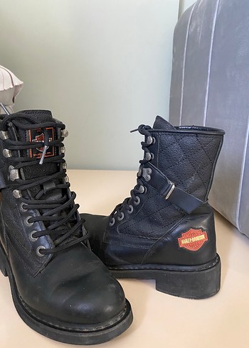 36 Beden siyah Renk Harley Davidson Siyah Deri Kadın Bot