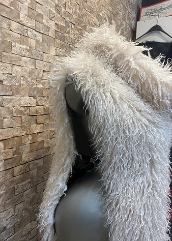 Beyaz Kürklü Bohem Kadın Yelek - Görsel 2