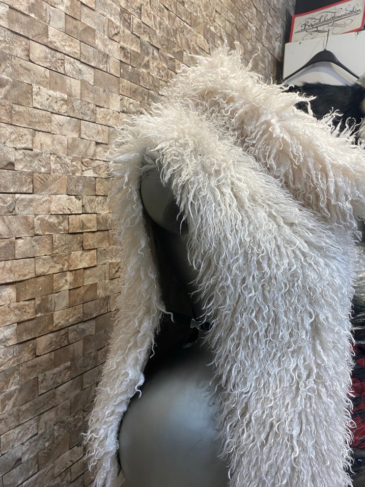 Beyaz Kürklü Bohem Kadın Yelek - Görsel 2