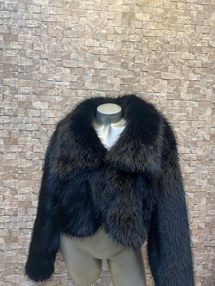 Kısa Kadın Suni Kürk Ceket - Görsel 4