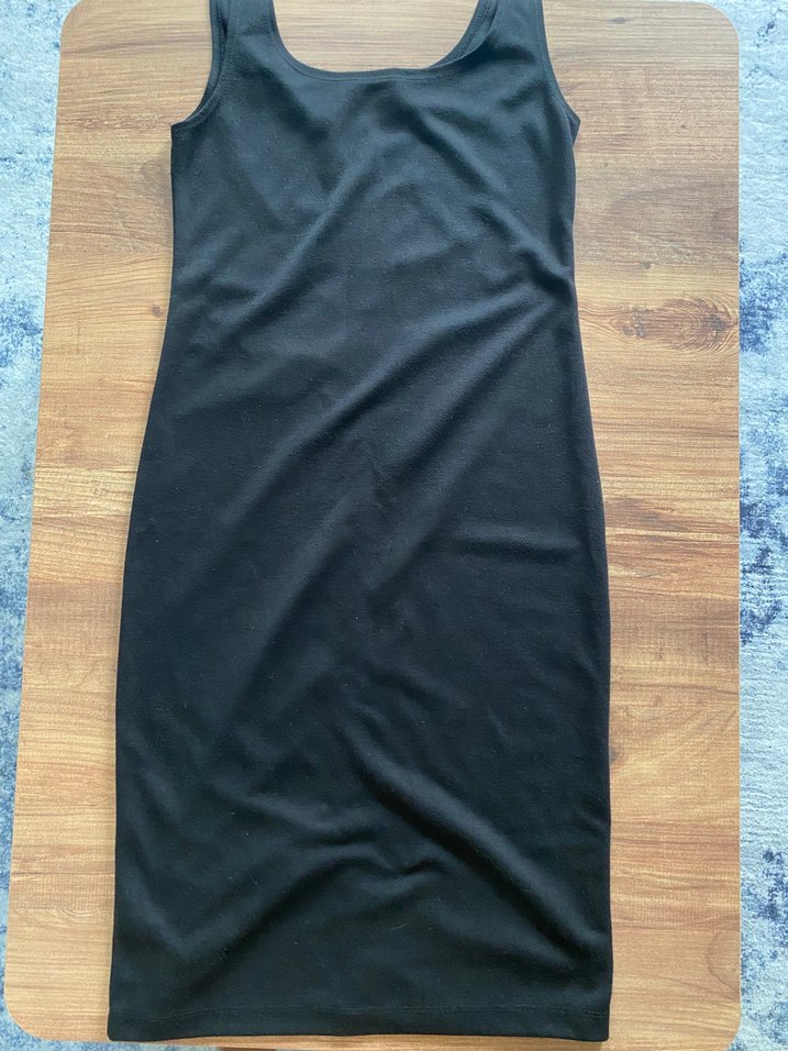 Siyah Uzun Kadın Kalem Elbise - Görsel 2