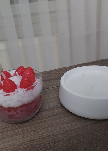 Beyaz Üç Fitilli Mum - Görsel 2