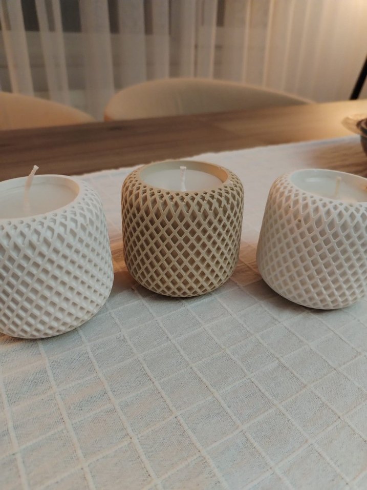 Desenli Beyaz Mumluk Seti - Görsel 2