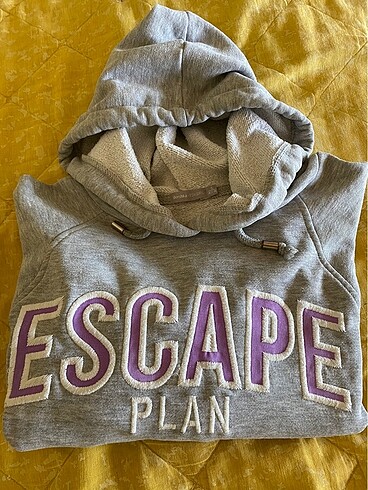 Bershka S - Gri Crop KapuşonluSweatshirt