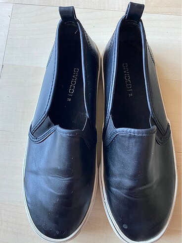 38 Beden H&M DIVİDED 38 Siyah Deri Oxford Loafer Yeni gibi