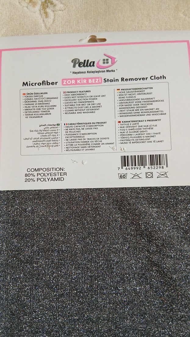 Renkli Pembe&Gri Mikrofiber Leke Çıkarıcı Bez - Görsel 2