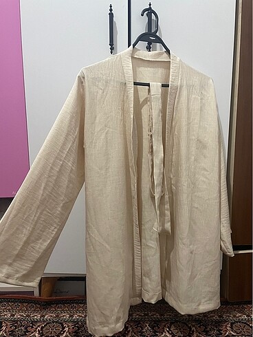 Özel dikim keten kimono