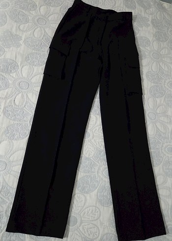 Siyah Kadın Streetwear Kumaş Pantolon - Görsel 2