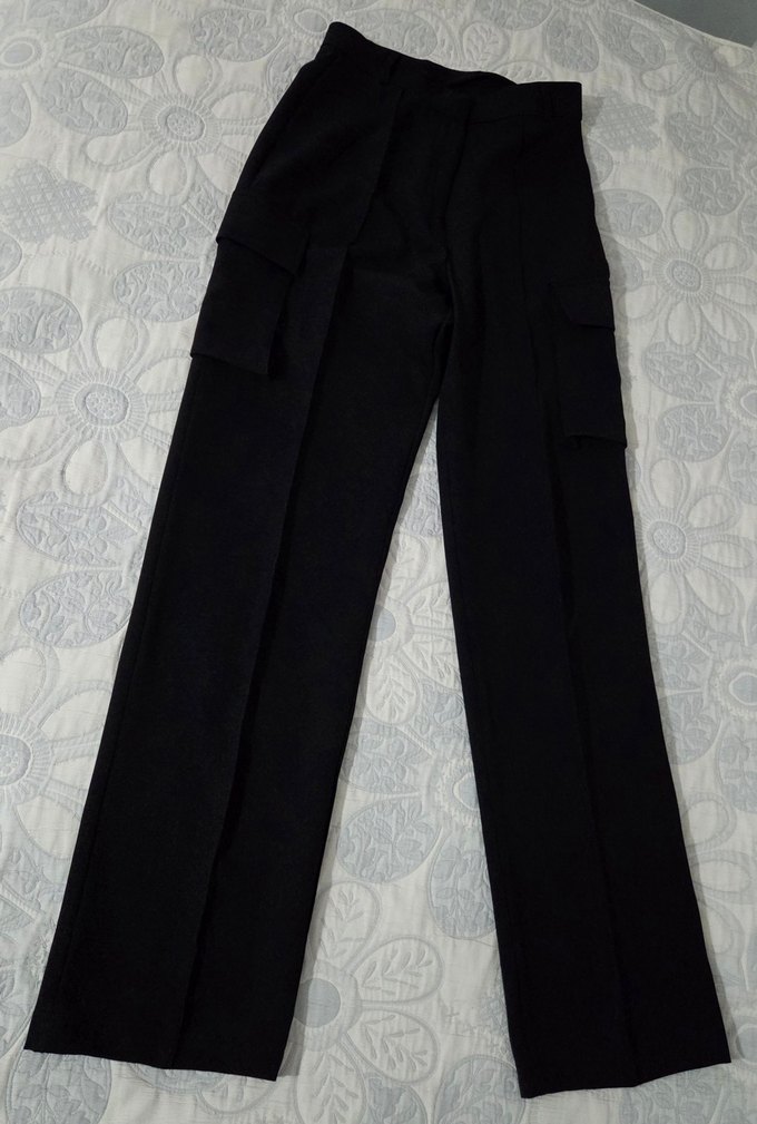 Siyah Kadın Streetwear Kumaş Pantolon - Görsel 2