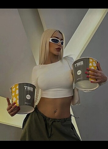 Diğer Sırt dekolte uzun kollu crop