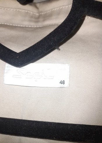 Düğmeli Bej Kadın Keten Blazer - Görsel 2