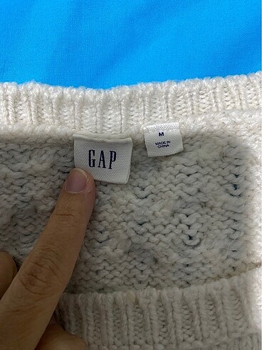 Gap GAP beyaz örgü oversize kazak