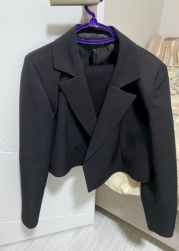 Siyah Mini Kadın Blazer Ceket
