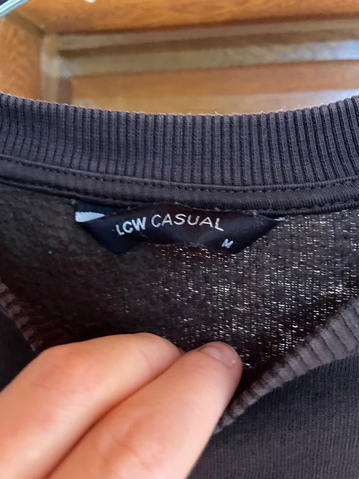 Siyah Oversize Kadın Sweatshirt - Görsel 2