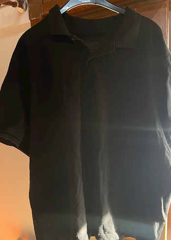 Siyah Keten Erkek Polo Tişört - Görsel 2