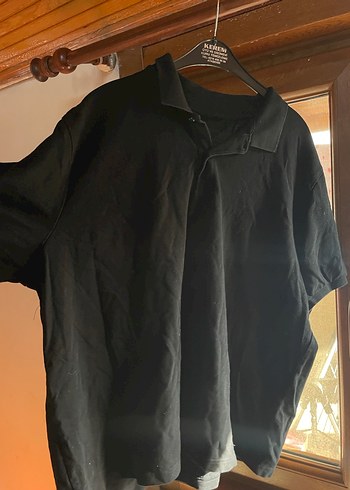 Siyah Keten Erkek Polo Tişört - Görsel 3