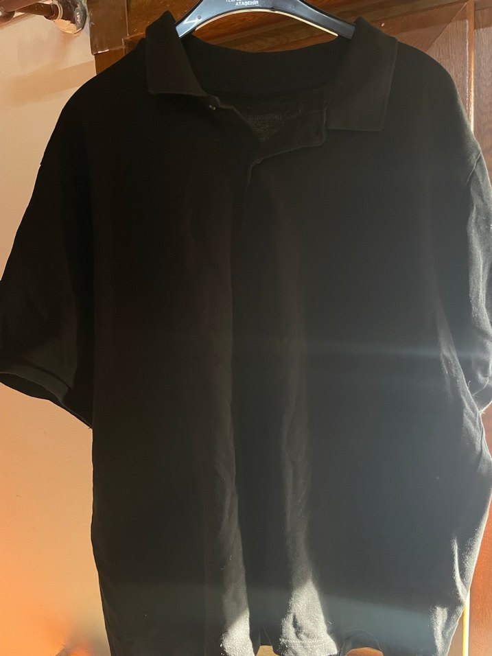 Siyah Keten Erkek Polo Tişört - Görsel 2