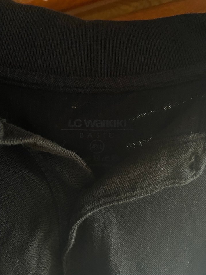 Siyah Keten Erkek Polo Tişört - Görsel 4