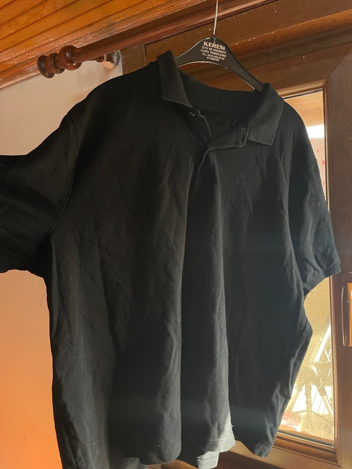 Siyah Keten Erkek Polo Tişört - Görsel 3