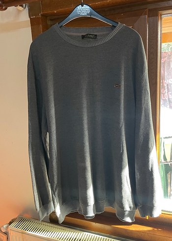 Gri Erkek Triko Bisiklet Yaka Kazak - Görsel 2