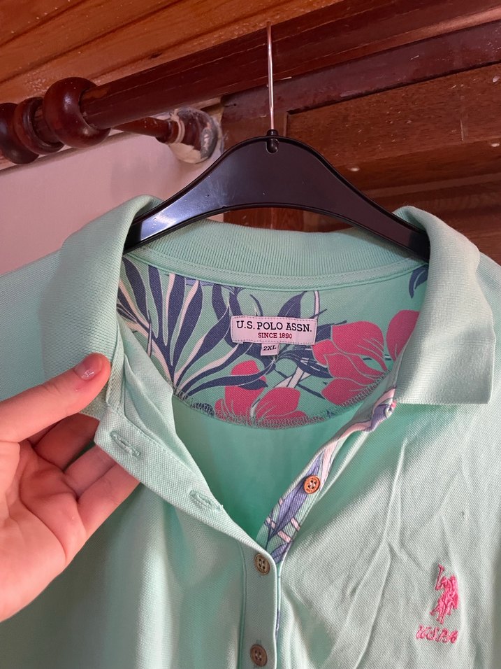 Yeşil Düğmeli Kısa Kollu Kadın tişört - Görsel 5