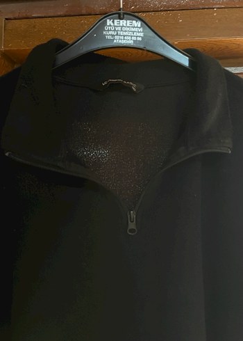 Siyah Yarım Fermuarlı Erkek Polar Sweatshirt - Görsel 2