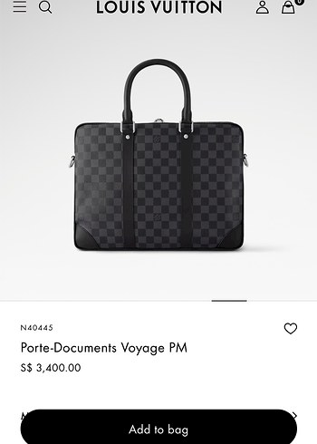 Louis Vuitton Siyah Kareli Klasik Laptop Çantası