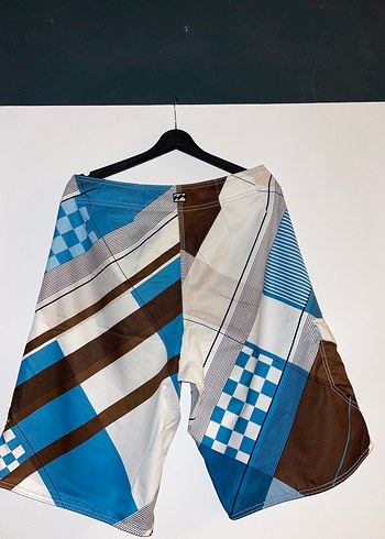 Erkek Desenli Mavi Kemerli Deniz Şortu - Görsel 2