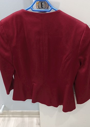 Bordo Mini Kadın Blazer Ceket - Görsel 4