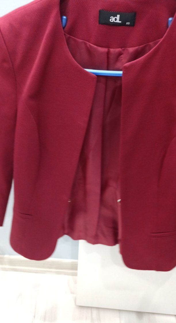 Bordo Mini Kadın Blazer Ceket - Görsel 3