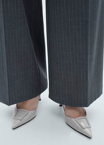 Mango Gri Rugan Topuklu Ayakkabı - Görsel 2