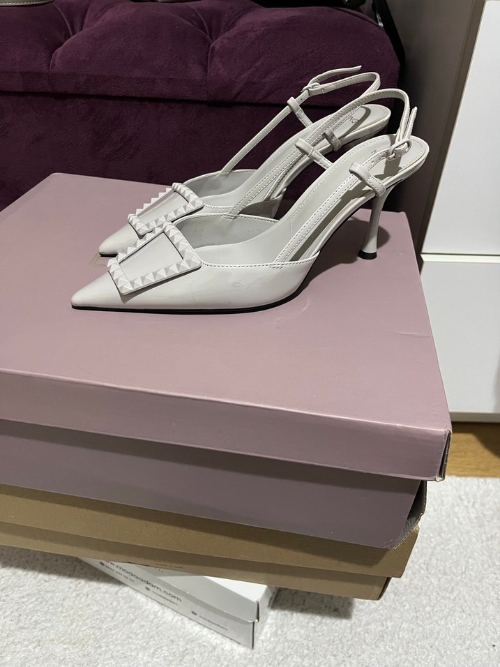 Mango Gri Rugan Topuklu Ayakkabı - Görsel 5