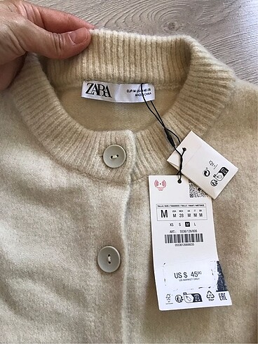 m Beden sarı Renk ZARA KREM HIRKA