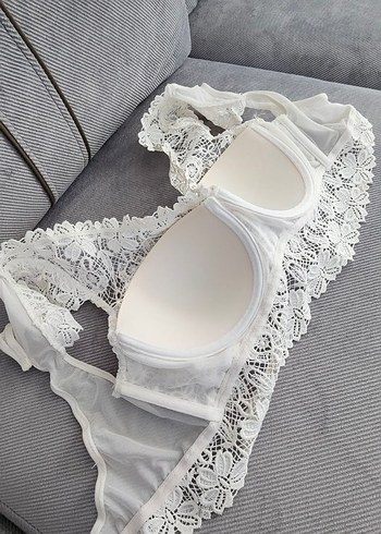 Beyaz Dantel Bohem Midi Bralet - Görsel 3
