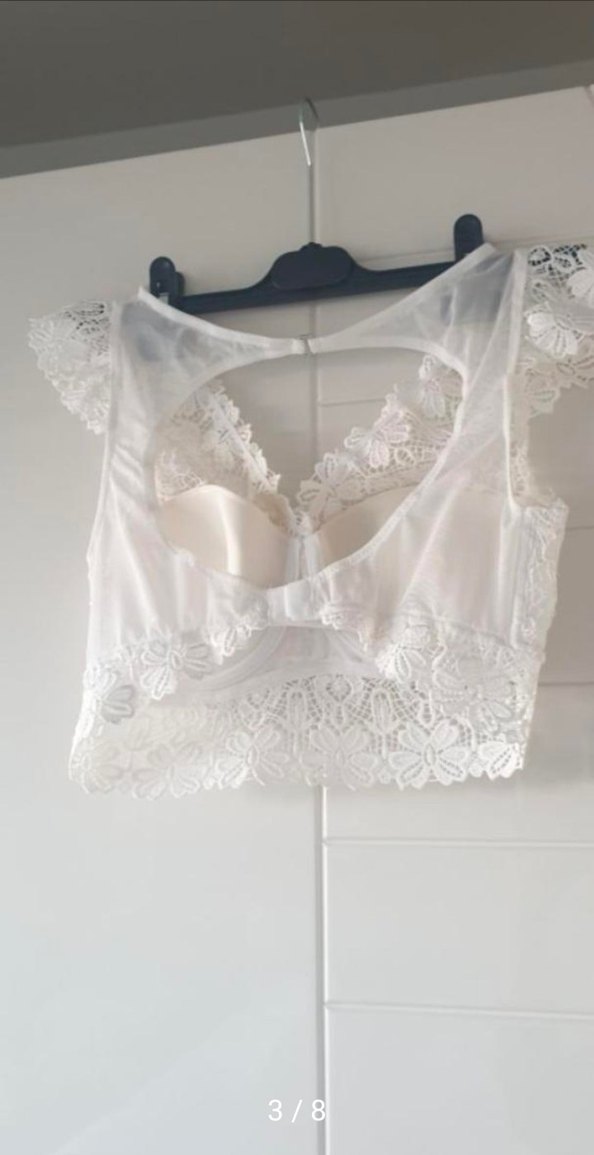 Beyaz Dantel Bohem Midi Bralet - Görsel 5