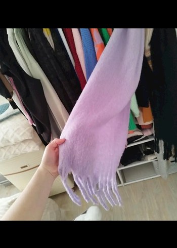H&M Pembe Yumuşak Kumaşlı Salaş atkı