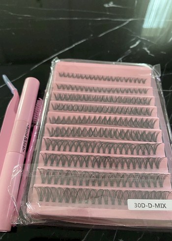 Pastel Pembe Takma Kirpik Seti 30D-D-MIX - Görsel 2