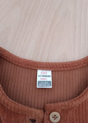 4 Yaş Beden Kız Çocuk Süet Düğmeli Kolsuz Elbise