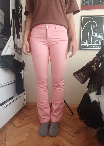 Pembe Kadın Skinny Midi Pantolon