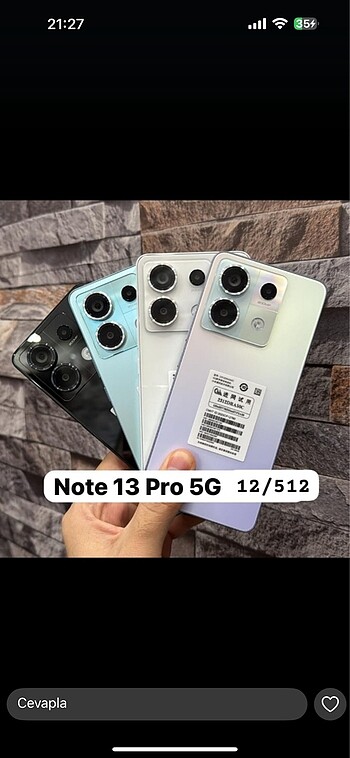 Redmi Note 13 pro 5G 512/12 sıfır