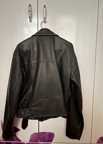 LC Waikiki Kadın Siyah Deri Biker Ceket