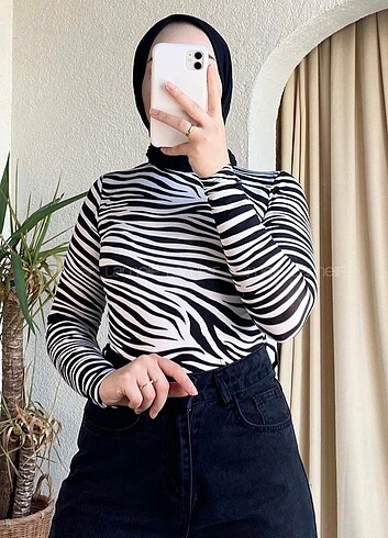 Zebra desen Bluz 