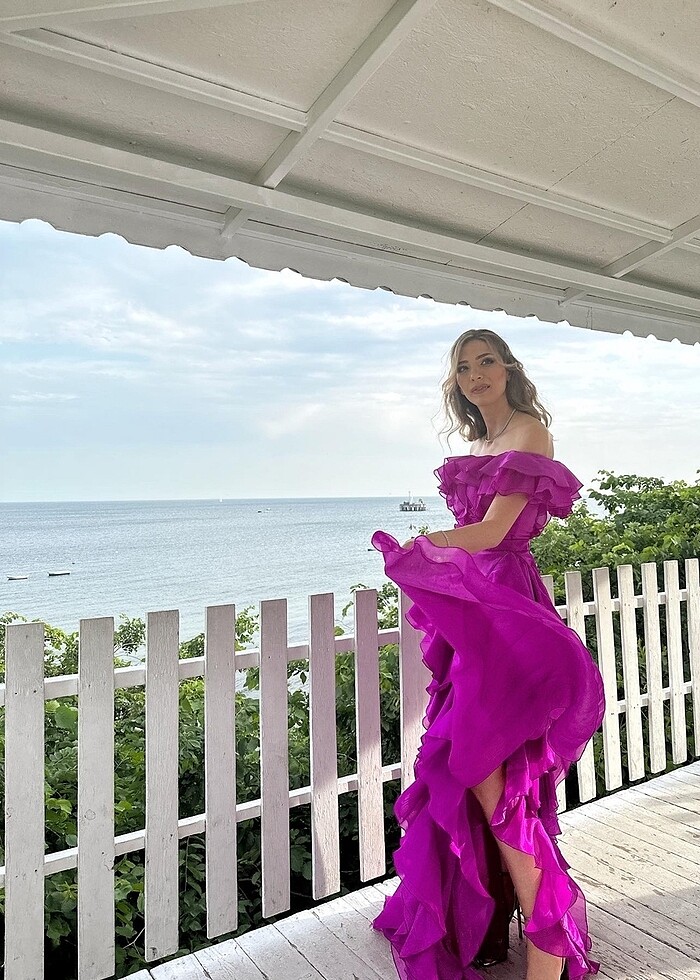 Fuşya elbise - Görsel 3