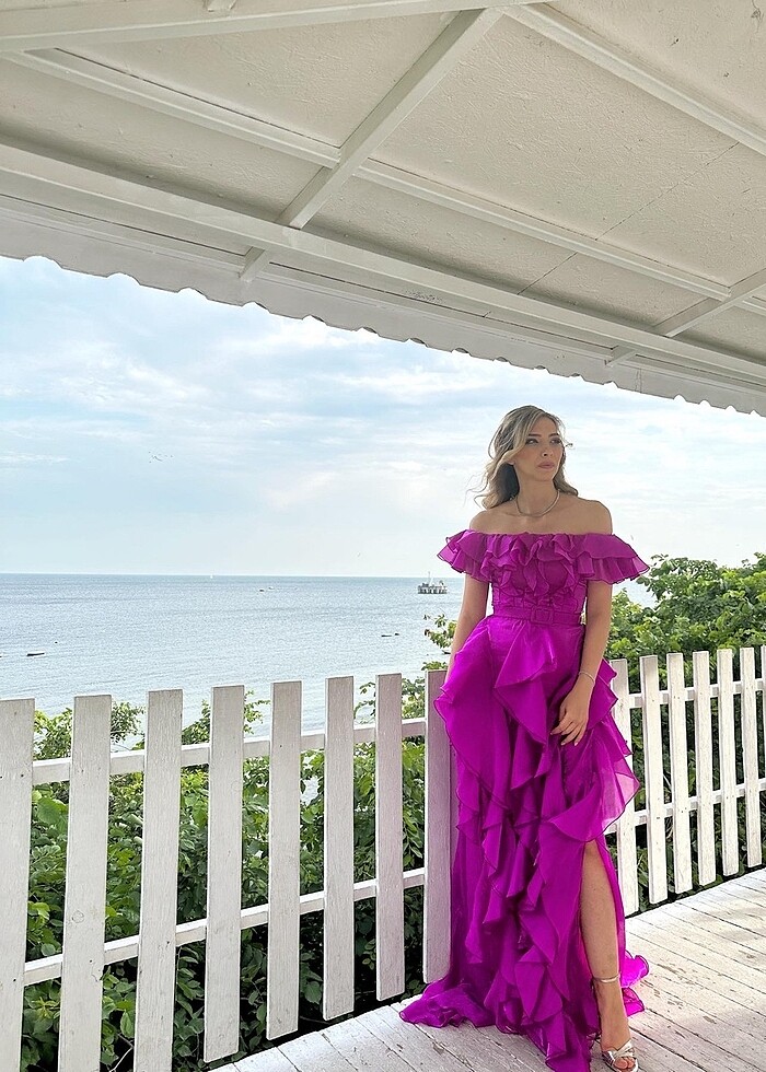 Fuşya elbise - Görsel 4