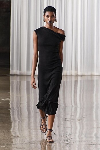 Zara drape kol elbise