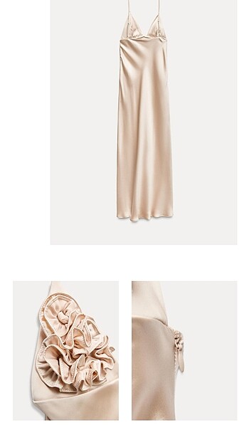 Zara Zara fırfırlı saten elbise