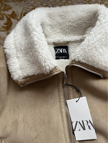 Zara Zara süet kürk mont